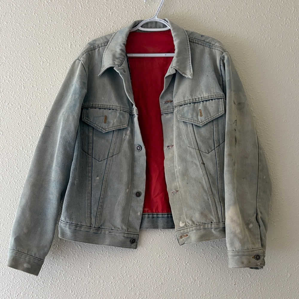 Work Distressed Vintage Denim Jacket